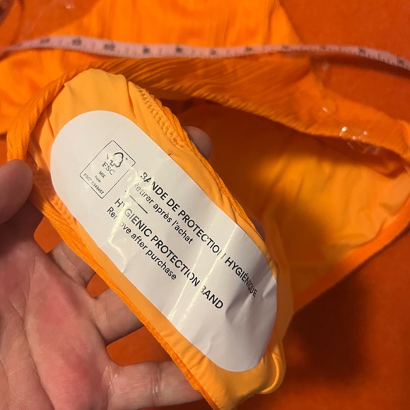 Orange tangerine raised ribbed cutout one-piece swimsuit NWT - Picture 10 of 12